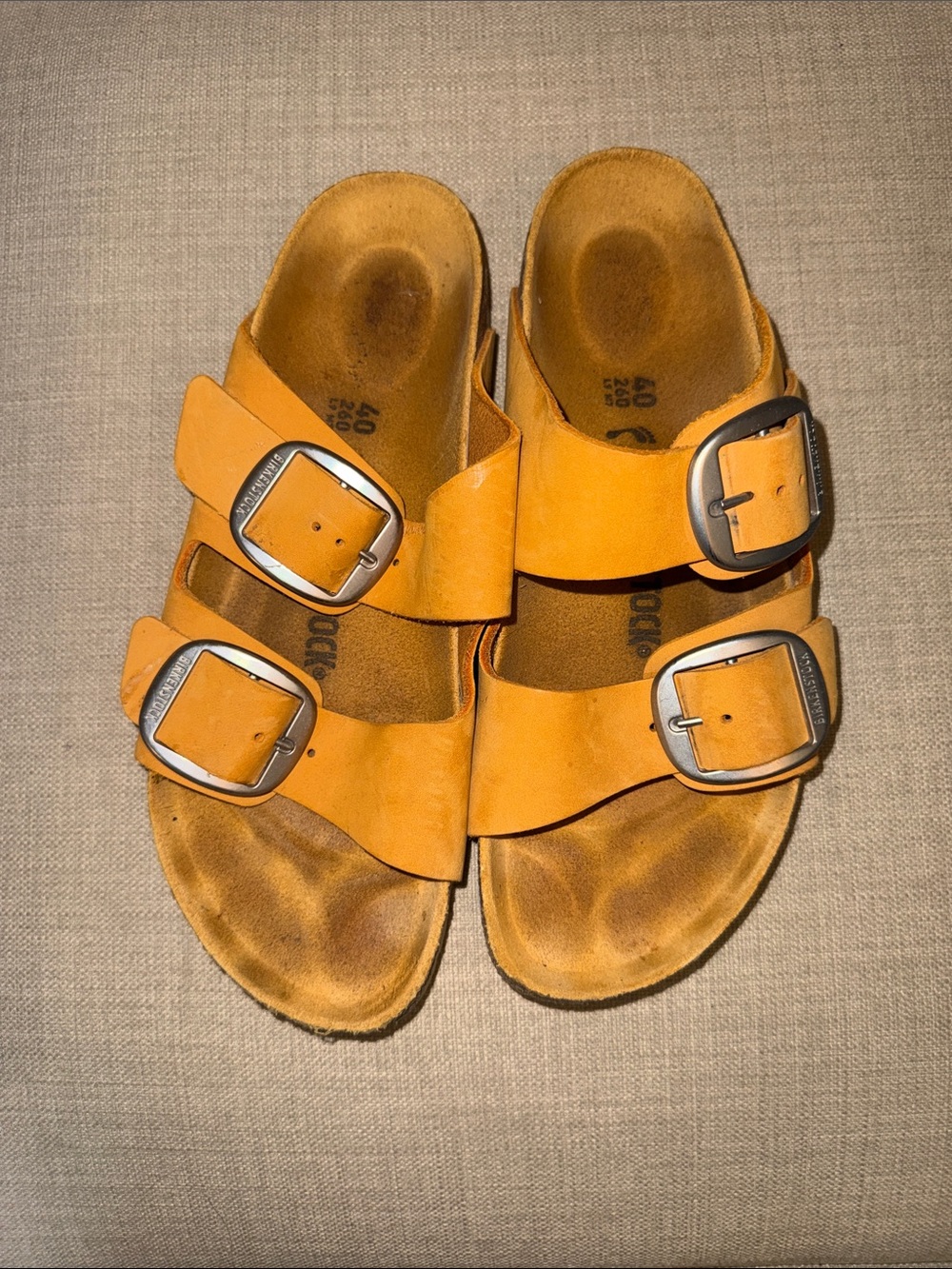 Birkenstock Arizona Big Buckle sandals in Apricot Nubuck